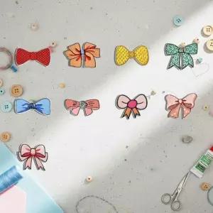 패브릭 전용 열부착 디자인 리본 와펜 패치 9개 세트