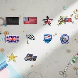 패브릭 전용 열부착 디자인 밀리터리 와펜 패치 10개 세트