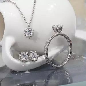 3부 5부 천연 다이아 세트 우신 GIA 버블 목걸이 귀걸이 반지 예물 기념일 선물