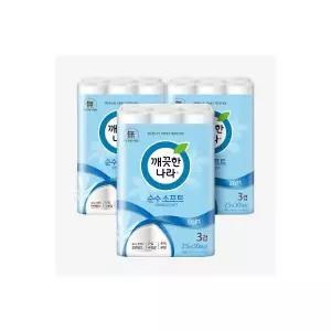 깨끗한나라 순수소프트 화장지 25m 30롤 3팩 1927267 J