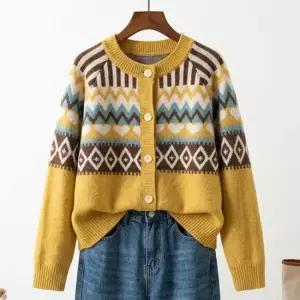 노르딕 패턴 버튼 가디건_NC3GD006