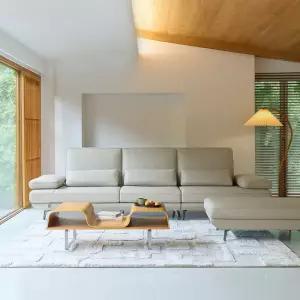 [다우닝] 플라나 베이직 4인 전체 천연가죽 소파+스툴