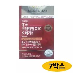 뉴트리디데이 프리미엄 홍국 코엔자임Q10 오메가3, 30캡슐, 7박스