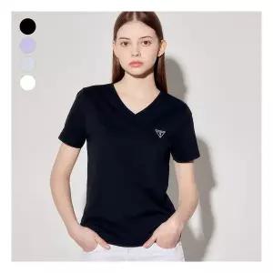 게스진(백화점) [게스(진)]여성 에어로쿨 미니삼각 브이넥 반팔티셔츠 YP2K9490 240412