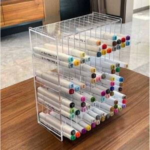 투명 꽂이 펜 선반 36그리드 3레이어 홀더 디스플레이 연필 플랫 마카