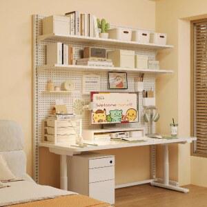 책상 타공 선반 정리대 스탠드형 타공보드 책장 철제 앵글 책상위