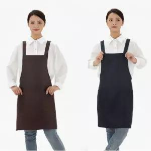 H형 폴리 앞치마 투포켓 카페 식당 단체 유니폼 블랙
