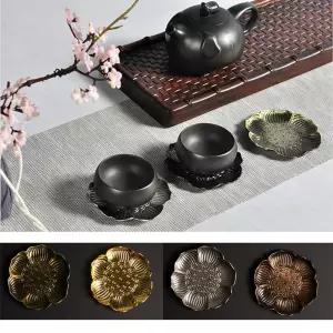 연꽃 찻잔 받침 잔받침 빈티지 다도 컵홀더 트레이