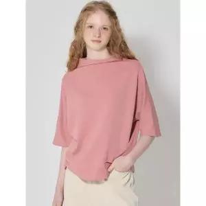 [하프클럽/룸나인]드레이프 카울넥 7부소매 풀오버