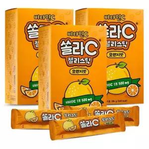 고려은단 비타민C 쏠라C 젤리스틱 오렌지맛 14포 3개 키즈 어린이 D