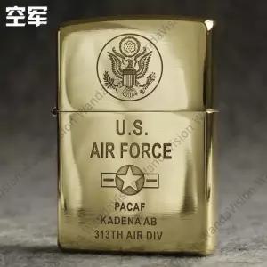 204B 황동 미군 해병대 공군 지포 라이터