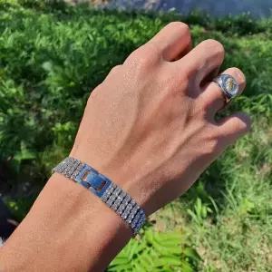 [노블른] 써지컬 스틸 12mm 큐빅 체인 커플 팔찌 선물