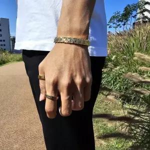 [노블른] 써지컬스틸 골드 도금 빛나는 체인 팔찌