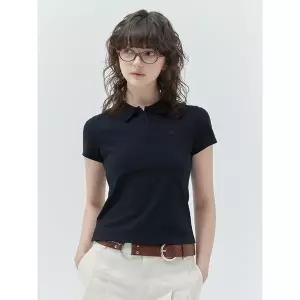 [키르시](대전신세계)(25SS) 키르시 플레인 슬림핏 피케 티셔츠 [다크 네이비]