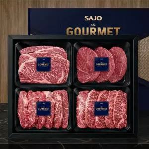 사조프레시미트 국내산 한우 1등급 명품 한우 1호 vip 선물세트 등심·안심·채끝·부채살 1.6kg