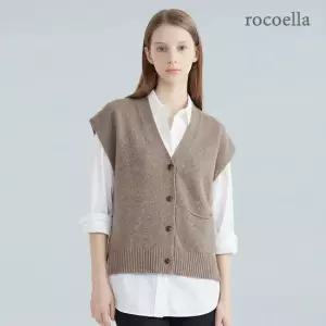 로코엘라 베니즈 램스울 드롭숄더 여성 니트 베스트