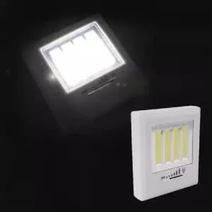 코드없는 비상등 밝기 조절 일자 디머 4구 벽면등/무드 등 가정용 실내 부착식 스위치 간이 건전지 LED