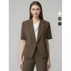 비비드시크릿가너 여성 뮤티드 더블버튼 여름 정장 자켓 646332