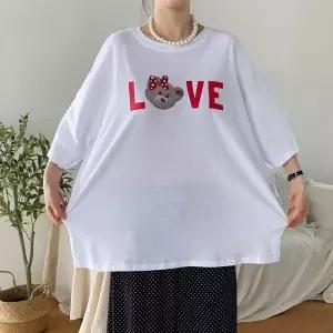 아이우먼 땡땡이리본곰나염박스티 RAS473M506 빅사이즈