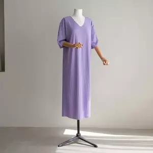 (안나앤플러스) 빌리 브이넥 롱 원피스[드레스CVW3] 빅사이즈