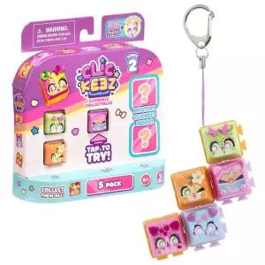 Clickeez 시리즈 2 5팩 | 수집용 캐릭터 키보드 키 5개 클릭 앤 클락 나만의 키체인 만들기 만 6세 이상 25
