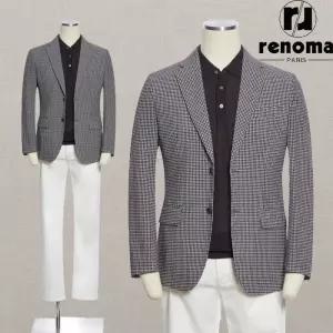 [롯데백화점]레노마 [얼리버드]SS 봄여름 블랙앤화이트 체크 프리미엄 에어메쉬 재킷 RQMJBJ63AJD