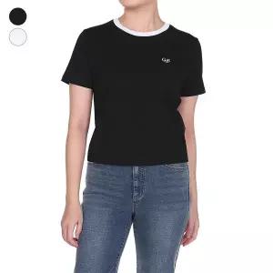 [게스]여성 스몰로고 크롭 반팔티 RP2K04C5