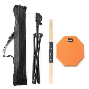 오렌지 드럼연습용패드 스탠드세트 드럼채 드럼연습패드 드럼스틱 드럼패드스탠드