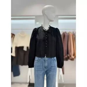 [ZOOC](대전신세계)쥬크 레이스 퍼프소매 크롭 블라우스 (Z254MSC036)