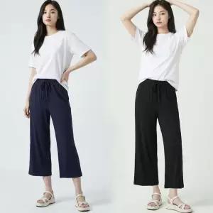 국내생산 시원한 찰랑찰랑 와이드 밴딩 바지 빅사이즈 8부 9부 통바지