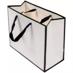 미니 쇼핑백 화이트 무지 1개 단품 종이가방 끈손잡이 선물 답례품 22x10x18cm