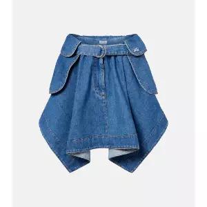 로에베 Double L 벨티드 데님 미니스커트 TP572591914