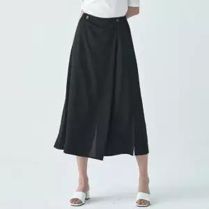 [지센] 여성 고축 랩스커트형 팬츠 LFPTO601_BK