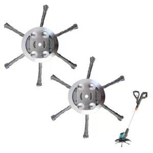 1세트 강철 와이어 잔디 트리머 헤드 깎기 에저용 호환 범용 호환 브러시 커터 교체 호환 날 블레이드 6