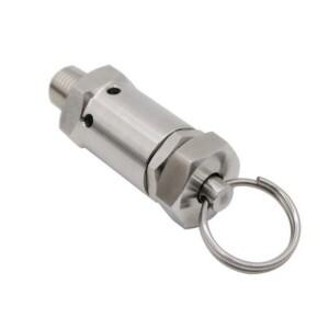 304 BSPT/4 1/2 FKM 공압식 에어 컴프레서 미니 안전 밸브 배기 풀 링 압력 릴리프