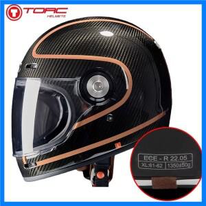 FOR TORC 카본 파이버 헬멧 T135/T1 풀페이스 헬멧 커버 레트로 헬멧 남녀 공용 오토바이 개성 쿨 로코모티