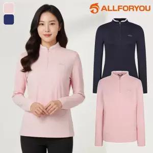 올포유 티셔츠 긴팔티 반집업 셔링 봄 가을 여성 1111556