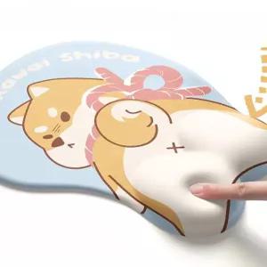 시바견 엉덩이 강아지 마우스패드 손목보호 받침대