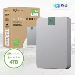 [N배송 빠르게 받기] 씨게이트 휴대용 외장하드 Ultra Touch 데이터복구 전용파우치 4TB, 그레이
