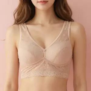 벨라뮤즈 국산 통풍 메쉬 시원한 시스루 레이스 노몰드 노와이어 브라탑 브라렛 SH7001