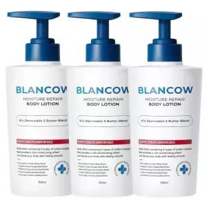 블랑카우 즉각보습 바디로션 모이스처 리페어 각질 모공트러블 닭살 뱀살피부 500ml 3개