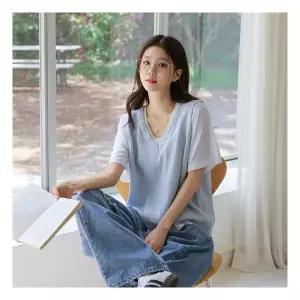 시크폭스 헤이민 레이어드 배색 니트 베스트