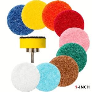 10개입 1인치 연마 패드 50-3000 그릿, 드레멜용 후크앤루프, 옥, 대리석, 석재용 습식건식