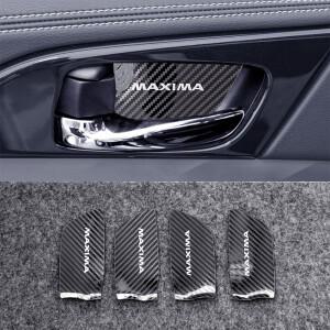 닛산 맥시마 2016-2023 2024 자동차 액세서리 용 탄소 섬유 패턴 인테리어 도어 핸들 트림 커버 스티커