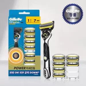 질레트 프로쉴드 옐로우 파워 핸들 1입  면도날 7입 204123
