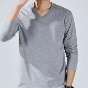 남자 브이넥 긴팔 티셔츠 남성 무지 기본 면 티 면티셔츠 남자레이어드티