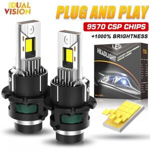 D2S D4S LED 헤드라이트 전구 캔버스 D1S D3S D8S HID 제논 8000000LM 9570 CSP 칩 고출력 6000K 자동차 안