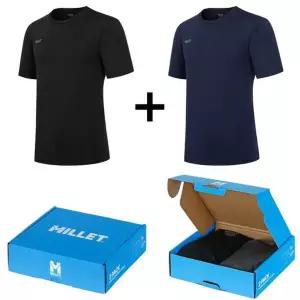 [밀레](대구신세계)[한정수량]MUVUT470[남성]26년신상 블랙네이비 세트 아이스 냉감 반팔 2장세트 티셔...