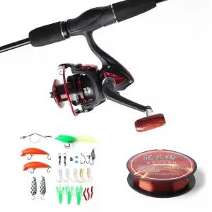 파워피싱 올인원 루어+스피닝릴+낚싯대세트(2.05m)/낚시풀세트 입문용 바로사용 배스낚시 바다민물겸용
