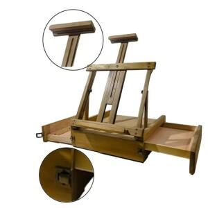 다기능 스토리지 스케치 이젤 그림 상자 데스크탑 유화 프레임 서랍 레트로 단단한 나무 느릅 작업대